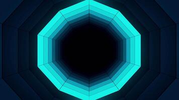 Abstract tunnel space ship Sci-Fi digital futuristic technology speed zoom bright shiny neon color light. Style time travel, Cyberpunk concept. video