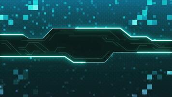 Abstract computer circuit board digital data flow technology futuristic backgrounds. Style laser lines glow blue neon. video