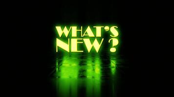 Animation loop text of Whats New green glitch text effect video