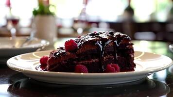 Chocolate Cake With Raspberry Topping video