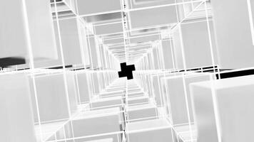 Matrix of cubes forming the mas sign on an abstract and minimalist white background.Matrix of cubes forming the mas sign on an abstract and minimalist white background-032 video