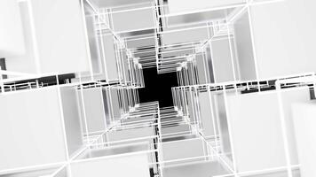 Matrix of cubes forming the mas sign on an abstract and minimalist white background.Matrix of cubes forming the mas sign on an abstract and minimalist white background-025 video