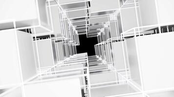 Matrix of cubes forming the mas sign on an abstract and minimalist white background.Matrix of cubes forming the mas sign on an abstract and minimalist white background-020 video