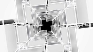 Matrix of cubes forming the mas sign on an abstract and minimalist white background.Matrix of cubes forming the mas sign on an abstract and minimalist white background-024 video