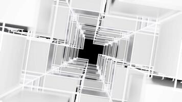 Matrix of cubes forming the mas sign on an abstract and minimalist white background.Matrix of cubes forming the mas sign on an abstract and minimalist white background-018 video