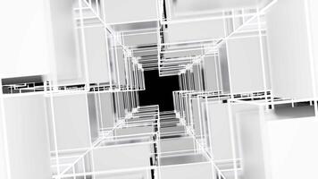 Matrix of cubes forming the mas sign on an abstract and minimalist white background.Matrix of cubes forming the mas sign on an abstract and minimalist white background-019 video