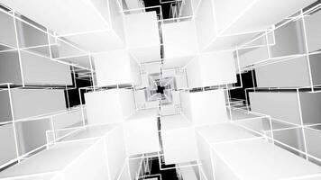 Matrix of cubes forming the mas sign on an abstract and minimalist white background.Matrix of cubes forming the mas sign on an abstract and minimalist white background-016 video