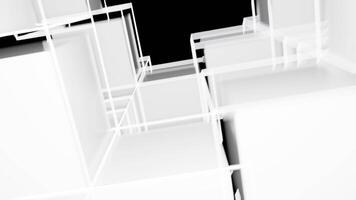 Matrix of cubes forming the mas sign on an abstract and minimalist white background.Matrix of cubes forming the mas sign on an abstract and minimalist white background-011 video