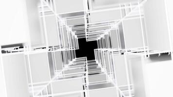 Matrix of cubes forming the mas sign on an abstract and minimalist white background.Matrix of cubes forming the mas sign on an abstract and minimalist white background-030 video