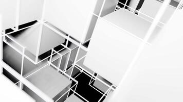 Matrix of cubes forming the mas sign on an abstract and minimalist white background.Matrix of cubes forming the mas sign on an abstract and minimalist white background-014 video