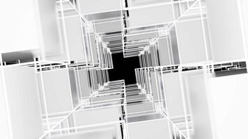 Matrix of cubes forming the mas sign on an abstract and minimalist white background.Matrix of cubes forming the mas sign on an abstract and minimalist white background-004 video