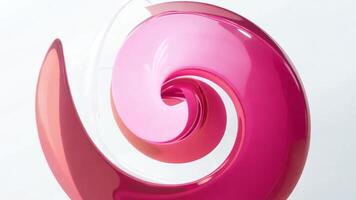 This captivating display features an abstract swirl combining glossy pink tones, creating a dynamic visual experience meant to intrigue viewers with its fluid motion and depth. video