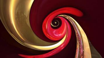 A captivating swirl of vivid red and gold tones creates an abstract composition, highlighting an engaging flow and glossy texture. Perfect for digital art lovers seeking inspiration. video
