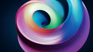 A mesmerizing abstract swirl features glossy layers in vibrant colors, creating a dynamic visual effect. This striking design captures a sense of fluid movement and depth. video