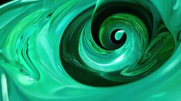 A mesmerizing spiral of glossy green tones emerges, showcasing vibrant hues and intricate patterns. This dynamic design creates an immersive visual experience, perfect for engaging backgrounds. video
