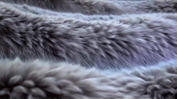 Abstract flowing wave with dense wolf fur texture, featuring soft grey tones, dark tips, and subtle white highlights for a natural and cozy effect video