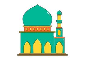 Bright and Colorful Mosque View vector