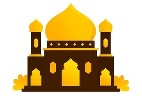 Gradient Mosque in Minimalist Art Style vector