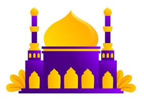 Gradient Mosque with Ornate Details vector