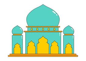 Religious Mosque Building in Minimalist Style vector