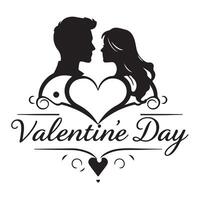 Valentine's day typography with a man and woman vector