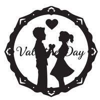 Valentine's day illustration design with a boy and girl vector