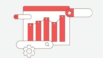 a bar chart, suggesting a data visualization or performance tracking tool vector