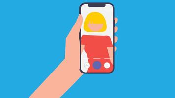 mobile chat application with online call vector