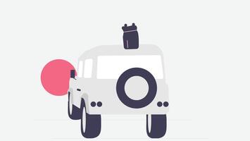 a simple, minimalist illustration of a bus or large vehicle vector