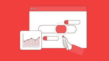 board with charts and analytics flat illustration vector