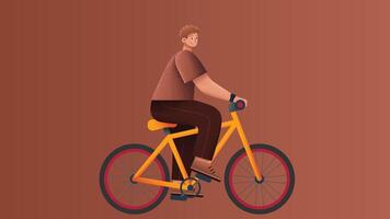 Man riding a bicycle isolated with solid background vector