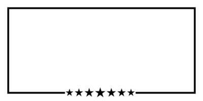 rectangular line frame with stars vector