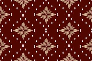 Seamless pattern, traditional ethnic pattern on red background vector