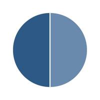 Orange pie chart with 2 parts chart, 2 circle section for business presentation concept. Overall for marketing and education goal . vector