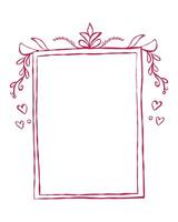 Decorative frame design with floral elements and hearts for creative projects and personalized messages vector