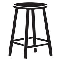 Simple Black Silhouette Stool Illustration Design vector