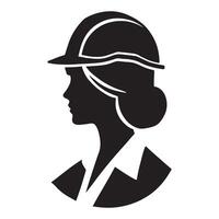 Female Construction Worker Silhouette vector