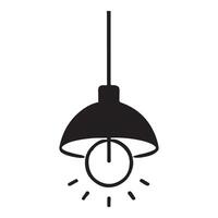 Hanging Lamp with Visible Light Bulb Silhouette vector