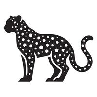 Elegant Leopard Silhouette Illustration in Standing Pose vector