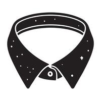 Stylish Silhouette Shirt Collar Design Element vector