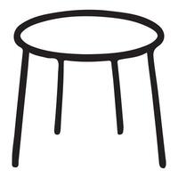Simple Three-Legged Round Table Silhouette Illustration vector