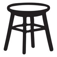 Simple Silhouette Illustration of a Three Legged Round Stool design vector
