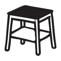 Simple Small Table Silhouette Illustration Design vector