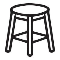 Simple Wooden Stool Silhouette design Illustration vector