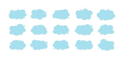 Abstract blue clouds speech bubble templates for design. illustration isolated on white background vector