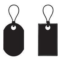 Blank Oval and Rectangular Price Tags Silhouette vector