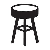 Simple Silhouette design Illustration of a Three Legged Round Stool vector