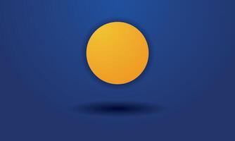 Dark blue abstract background with a yellow circle in the middle and a shadow vector