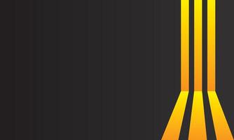 Abstract background dark black color with three yellow lines vector