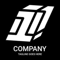 Abstract number 1 logo in square shape. Sports edition. This cool pro logo is suitable for tshirts, hats, etc. vector